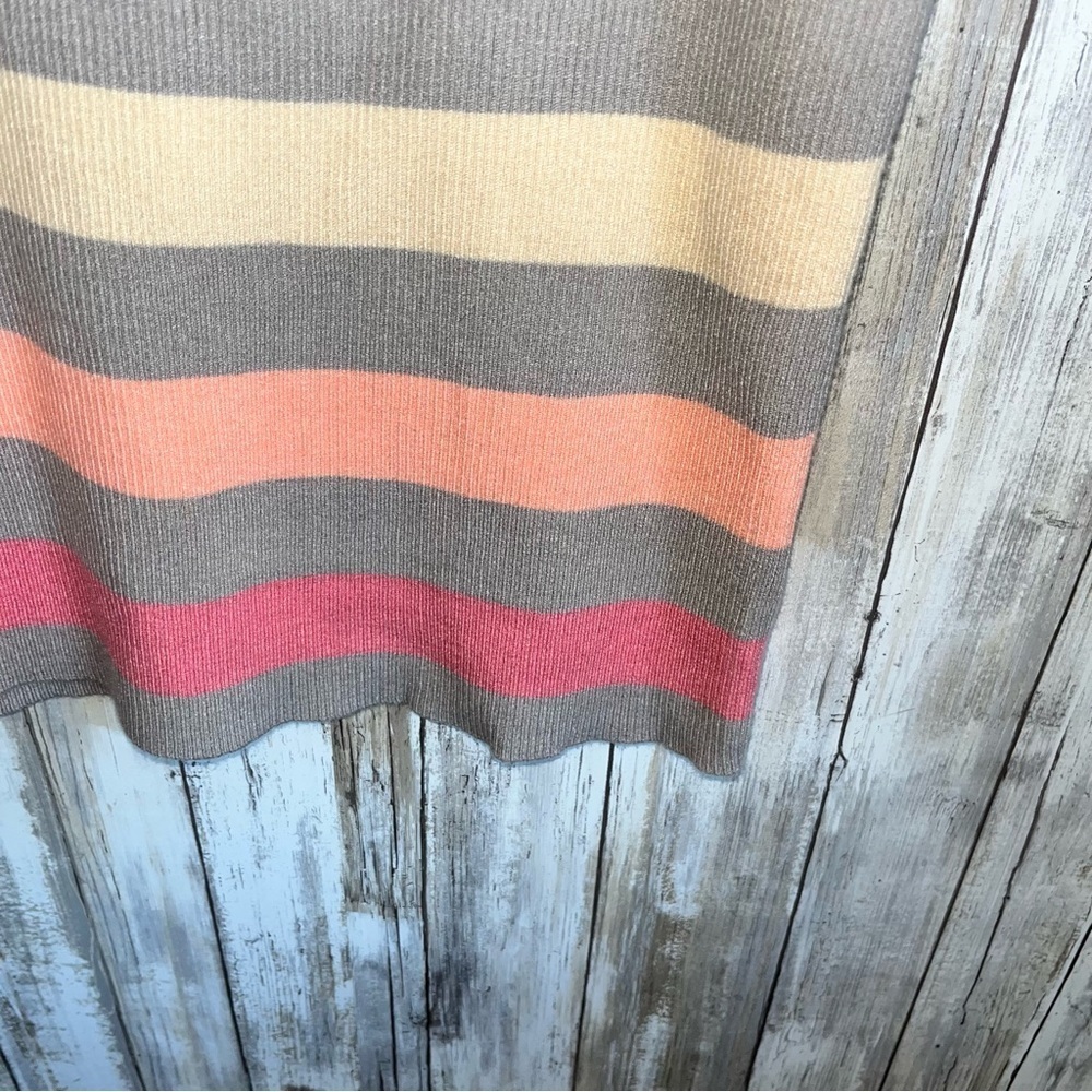 NWT Torrid Off Shoulder Ribbed Sweater 2X Multi Stripe 3/4 Sleeve Fitted Top - Picture 5 of 9